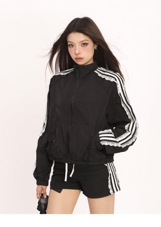 Lace Stripe sports track jacket