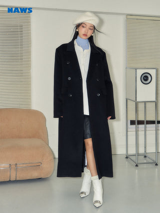 [NAWS] Long hourglass waist woolen coat