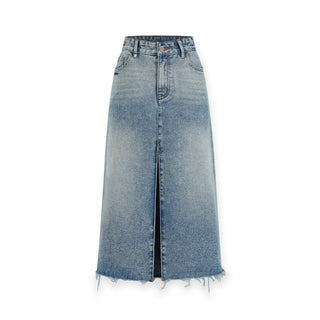 [NAWS] Raw edge denim skirt