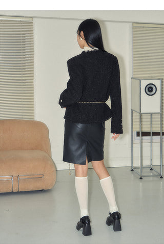 [NAWS] Stretchy Matte Leather Skirt