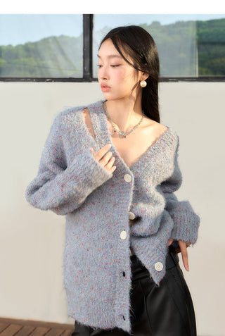 [NAWS] V-neck starry wool cardigan