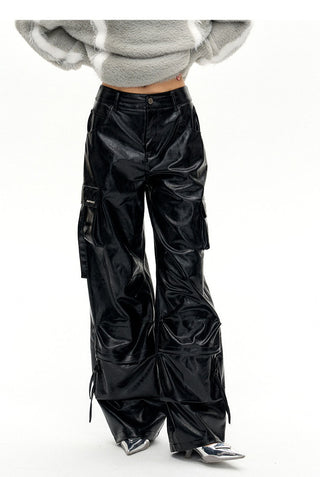 [NAWS] Loose wide-leg leather pants