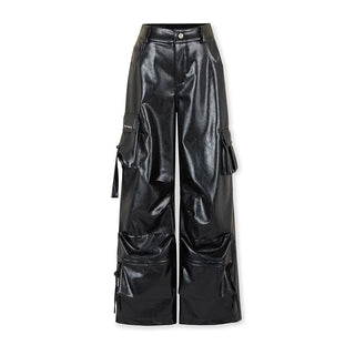 [NAWS] Loose wide-leg leather pants