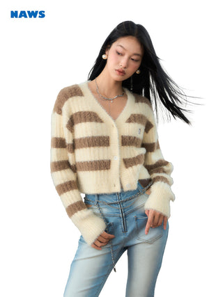 [NAWS] Striped Knitted Cardigan