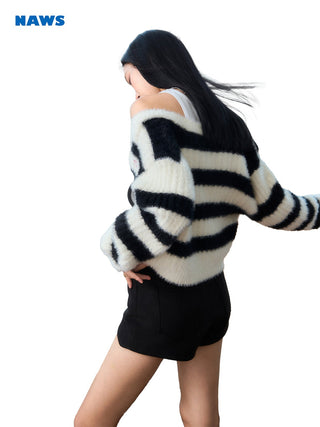 [NAWS] Striped Knitted Cardigan