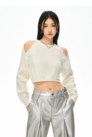 [NAWS] Off-shoulder knitted sweater