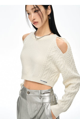 [NAWS] Off-shoulder knitted sweater