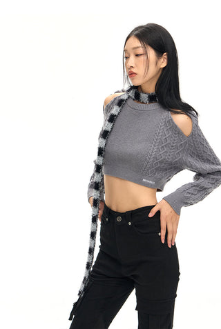 [NAWS] Off-shoulder knitted sweater