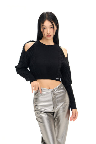 [NAWS] Off-shoulder knitted sweater