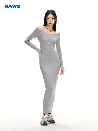 [NAWS] Long-sleeved halter dress