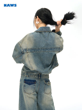 [NAWS] Oversize Washed Denim Jacket