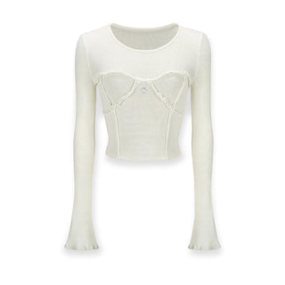 [NAWS] Two-color Slim Fit Knit Top