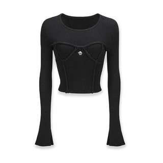 [NAWS] Two-color Slim Fit Knit Top