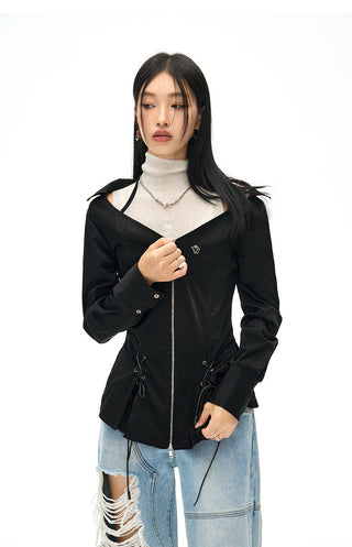 [NAWS] Tencel waist halter shirt jacket