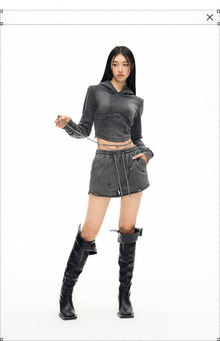 [NAWS] Slim Fit Knitted Sweater & Shorts Set