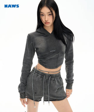 [NAWS] Slim Fit Knitted Sweater & Shorts Set