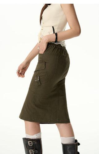 [NAWS] Workwear Cotton  Midi Skirt