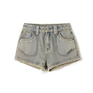 [NAWS] Raw edge denim shorts