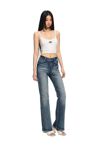 [NAWS] Low-waist elastic denim pants