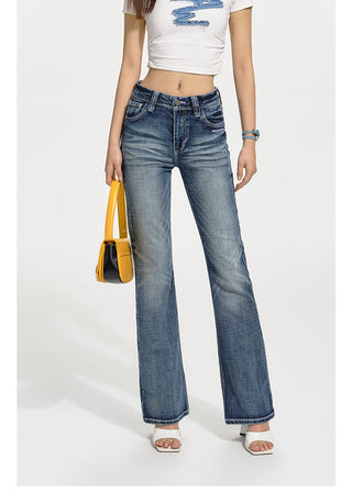 [NAWS] Low-waist elastic denim pants