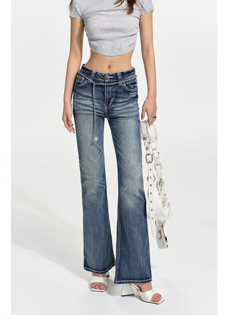 [NAWS] Low-waist elastic denim pants