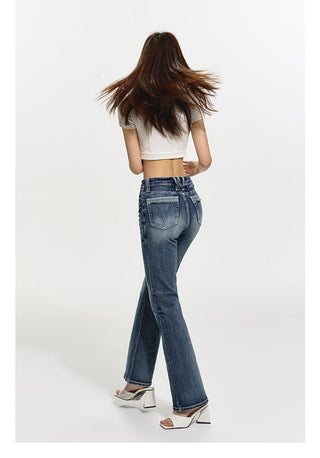 [NAWS] Low-waist elastic denim pants