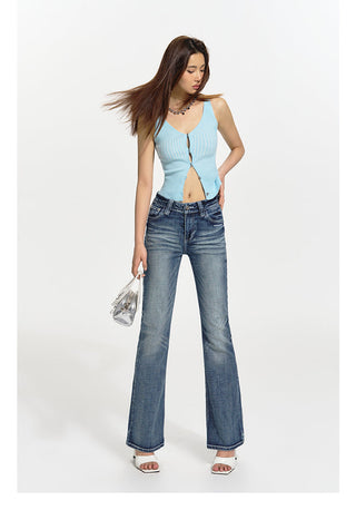 [NAWS] Low-waist elastic denim pants