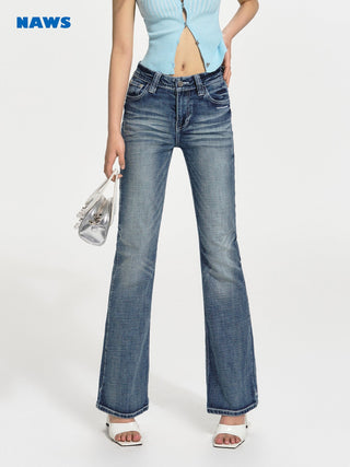 [NAWS] Low-waist elastic denim pants