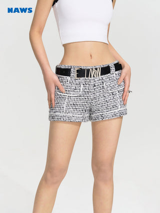 [NAWS] Tweed low waist shorts