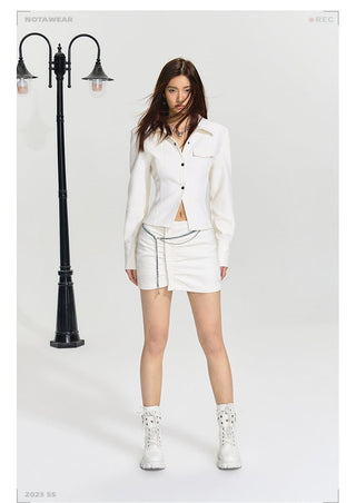 [NAWS] Wool slim jacket + hip skirt suit