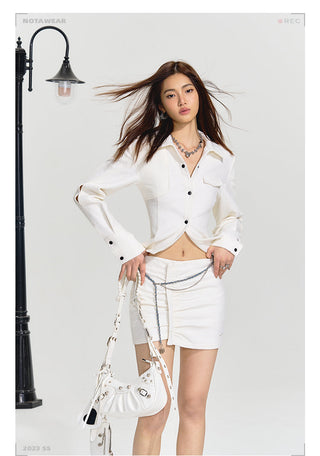 [NAWS] Wool slim jacket + hip skirt suit