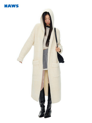 [NAWS] Long hooded oversized sweater jacket