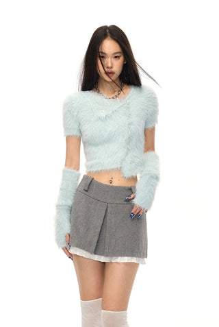 [NAWS] Slim-fit long plush knitted sweater