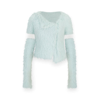 [NAWS] Slim-fit long plush knitted sweater