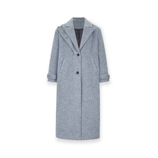 [NAWS] Straight wide-cut silver wool coat