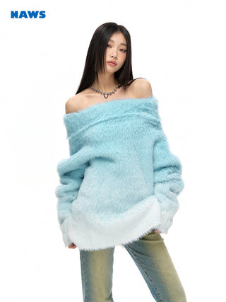 [NAWS] Plush Gradient Oversize Sweater