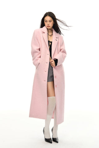 [NAWS] Woolen long pink coat