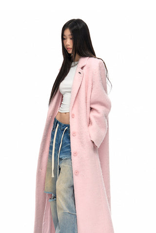 [NAWS] Woolen long pink coat