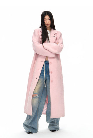 [NAWS] Woolen long pink coat