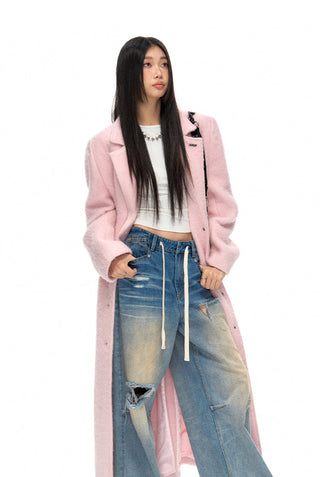 [NAWS] Woolen long pink coat