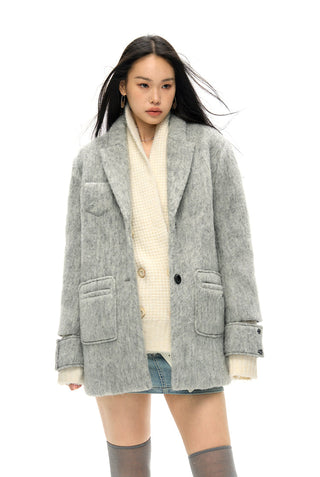 [NAWS] Woolen Hollow Cuff Jacket Grey