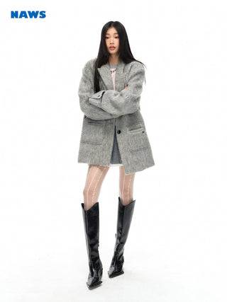 [NAWS] Woolen Hollow Cuff Jacket Grey