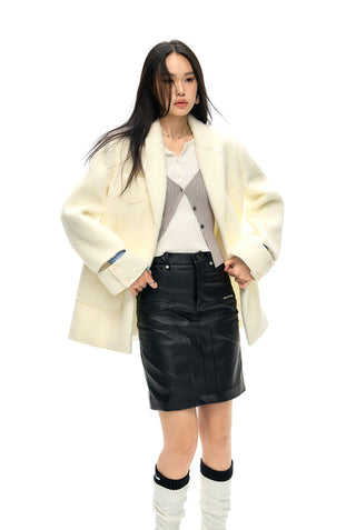 [NAWS] Ripped cuffs Wool coat