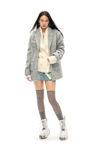 [NAWS] Ripped cuffs Wool coat