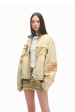 [NAWS] Python Vintage Denim Brush Coat