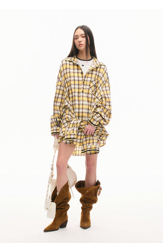 [NAWS] Butter Shirt Double Sleeve Plaid Top