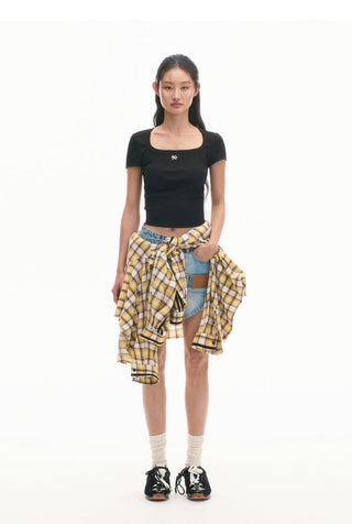 [NAWS] Butter Shirt Double Sleeve Plaid Top