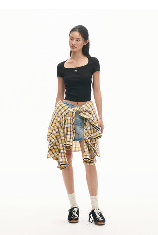 [NAWS] Butter Shirt Double Sleeve Plaid Top