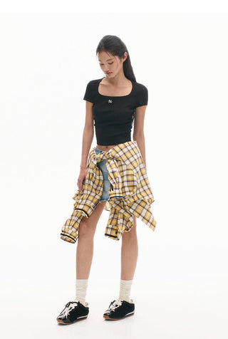 [NAWS] Butter Shirt Double Sleeve Plaid Top