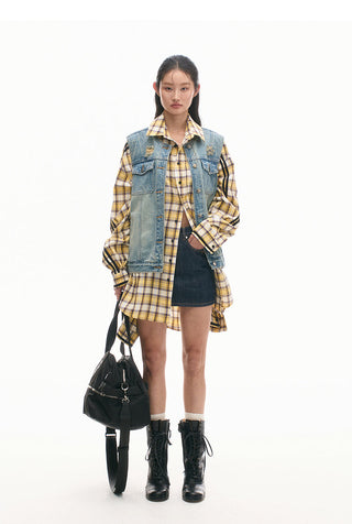 [NAWS] Butter Shirt Double Sleeve Plaid Top